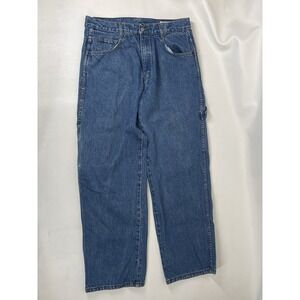 FUBU The Collection Carpenter Jeans Baggy Vintage Mens Size 38 Blue USA Made